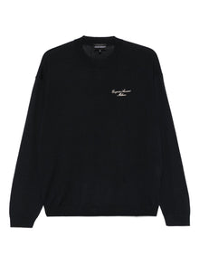  Emporio Armani Wool Blend Crewneck Sweater with Logo