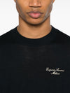 Emporio Armani Wool Blend Crewneck Sweater with Logo