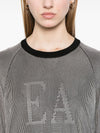 Emporio Armani Two-tone fisherman’s rib jumper with EA logo