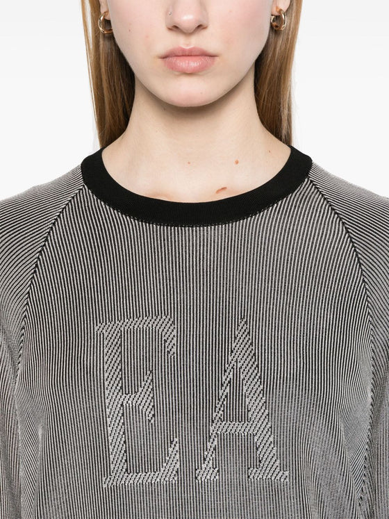 Emporio Armani Two-tone fisherman’s rib jumper with EA logo