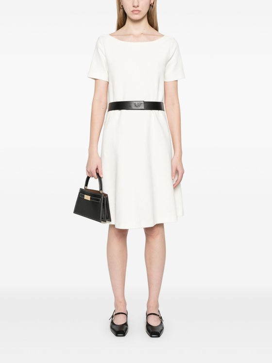 Emporio Armani Ottoman-jersey belted dress