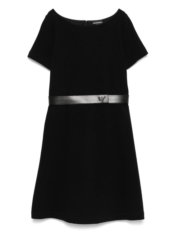 Emporio Armani Ottoman-jersey belted dress