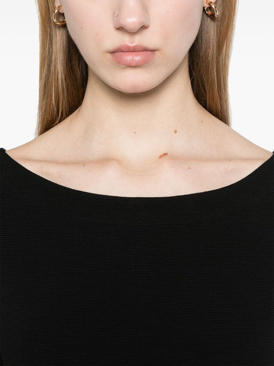 Emporio Armani Ottoman-jersey belted dress