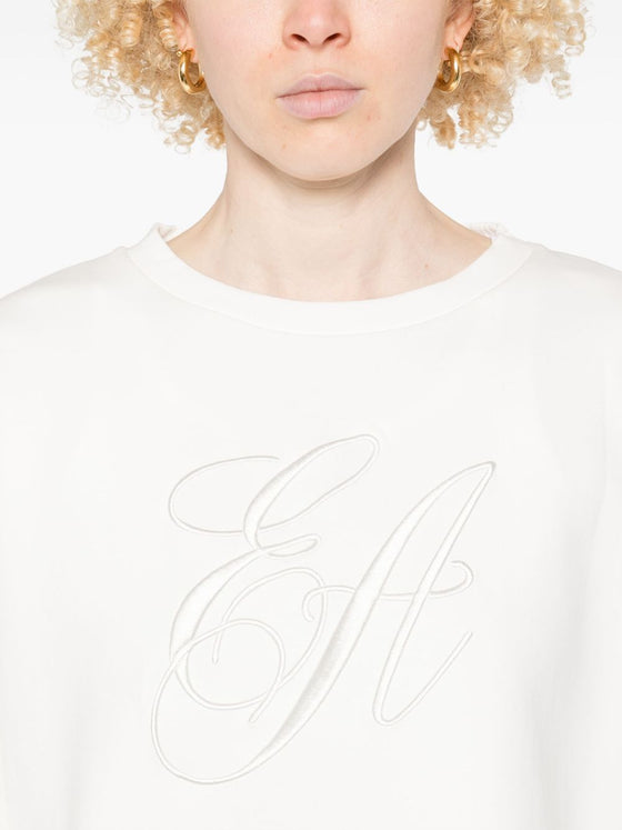 Emporio Armani Double jersey sweatshirt with EA logo embroidery