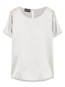  Emporio Armani crewneck silk top