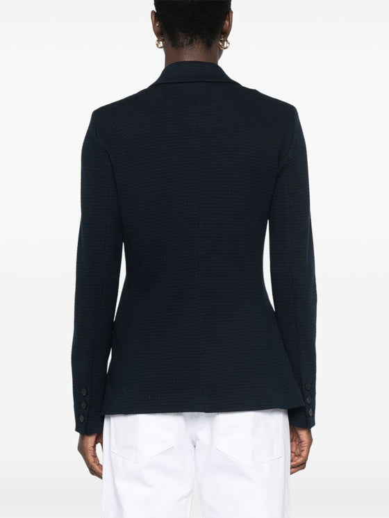 Emporio Armani Icon single-breasted blazer in an embossed jacquard knit jersey