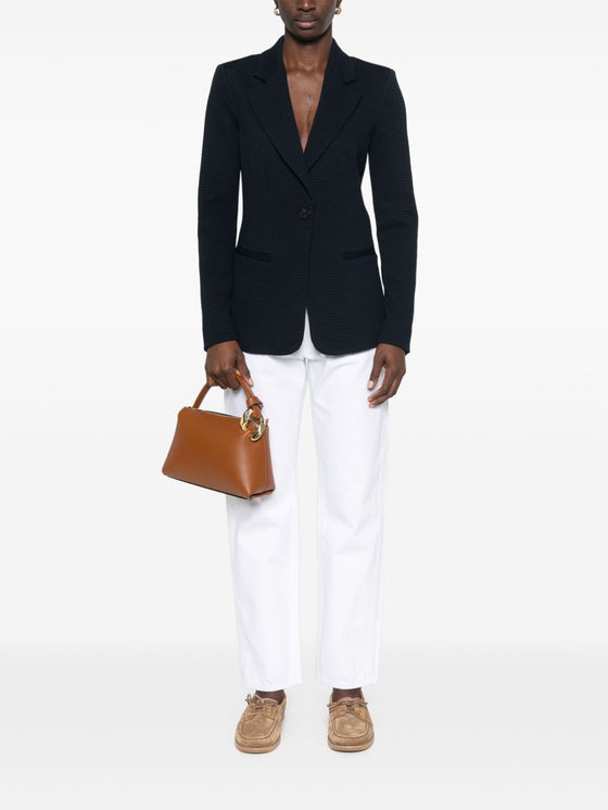 Emporio Armani Icon single-breasted blazer in an embossed jacquard knit jersey