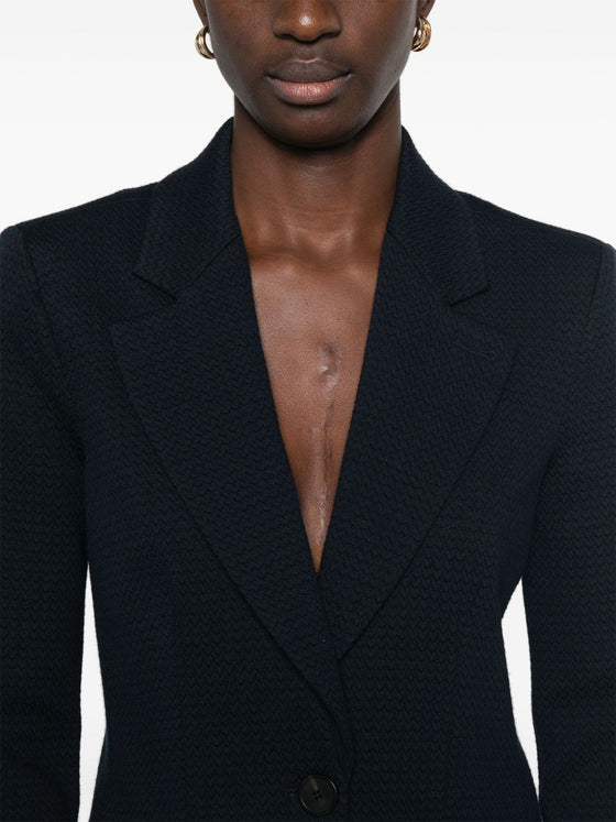 Emporio Armani Icon single-breasted blazer in an embossed jacquard knit jersey