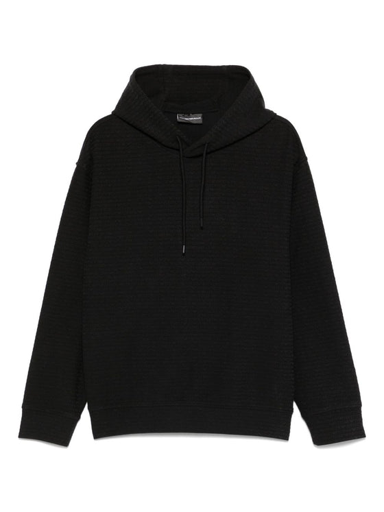 Emporio Armani logo embroidered hoodie