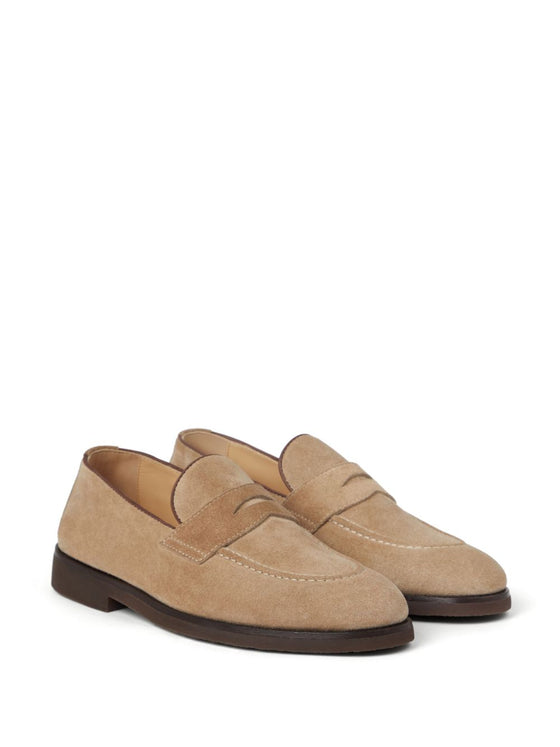 Brunello Cucinelli Penny Loafer in washed suede