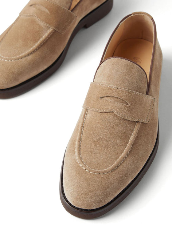 Brunello Cucinelli Penny Loafer in washed suede
