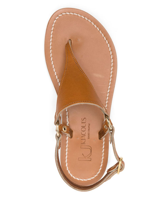 K Jacques St Tropez Sandals Leather Brown