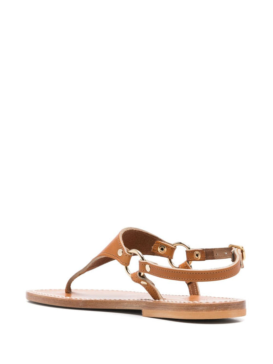 K Jacques St Tropez Sandals Leather Brown