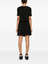 Emporio Armani Short dress with gathered waist and belt in flowing crepe