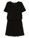 Emporio Armani Short dress with gathered waist and belt in flowing crepe