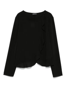  Emporio Armani fluid ruffled shirt jacket