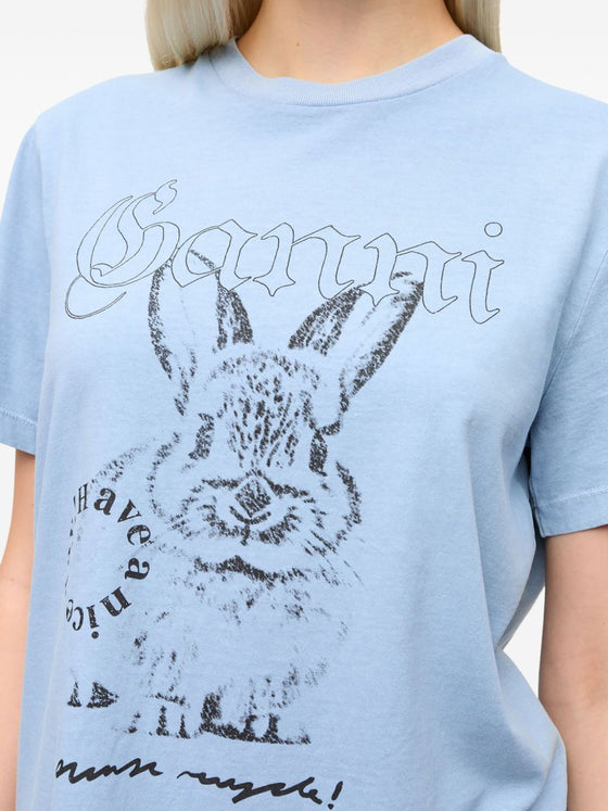 GANNI T-shirts and Polos Clear Blue