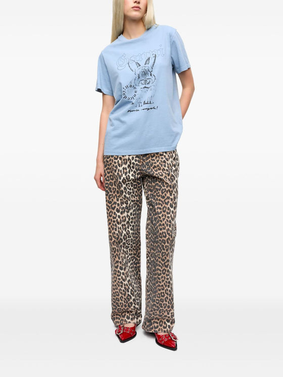 GANNI T-shirts and Polos Clear Blue