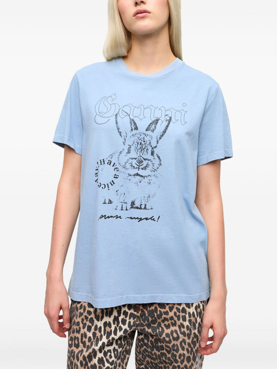 GANNI T-shirts and Polos Clear Blue