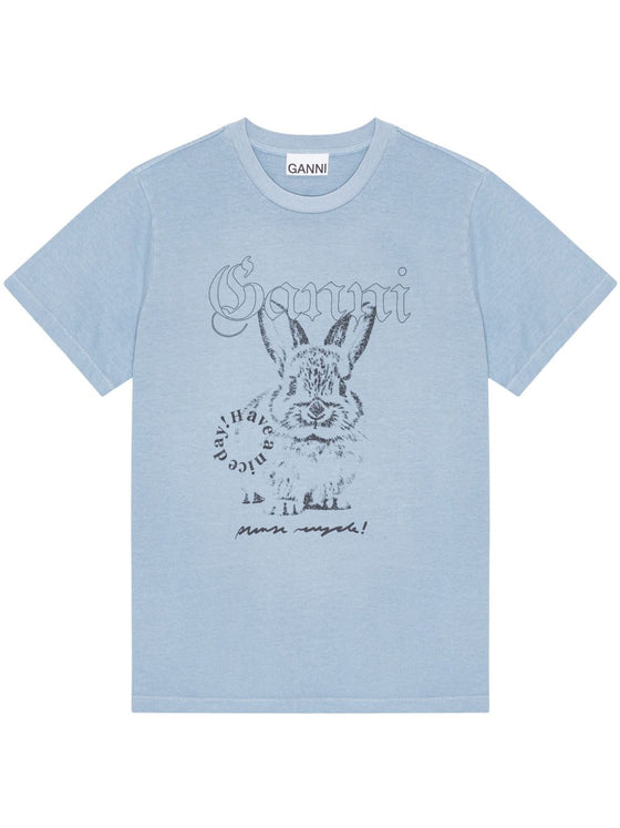 GANNI T-shirts and Polos Clear Blue