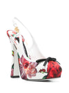 Dolce & Gabbana Floral Printed Satin Slingbacks