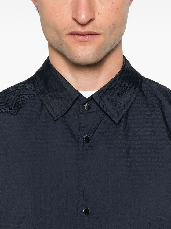 Emporio Armani Blouson with internal nylon bib jacquard all-over lettering