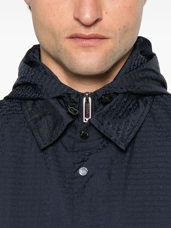Emporio Armani Blouson with internal nylon bib jacquard all-over lettering