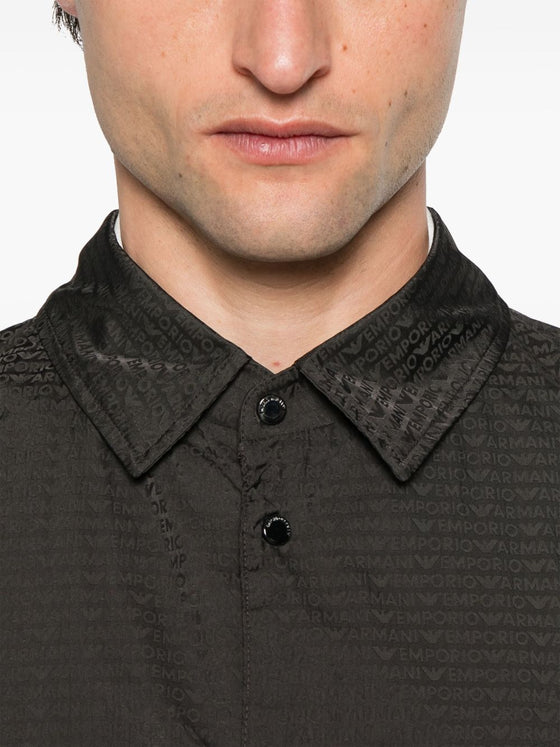 Emporio Armani Blouson with internal nylon bib jacquard all-over lettering