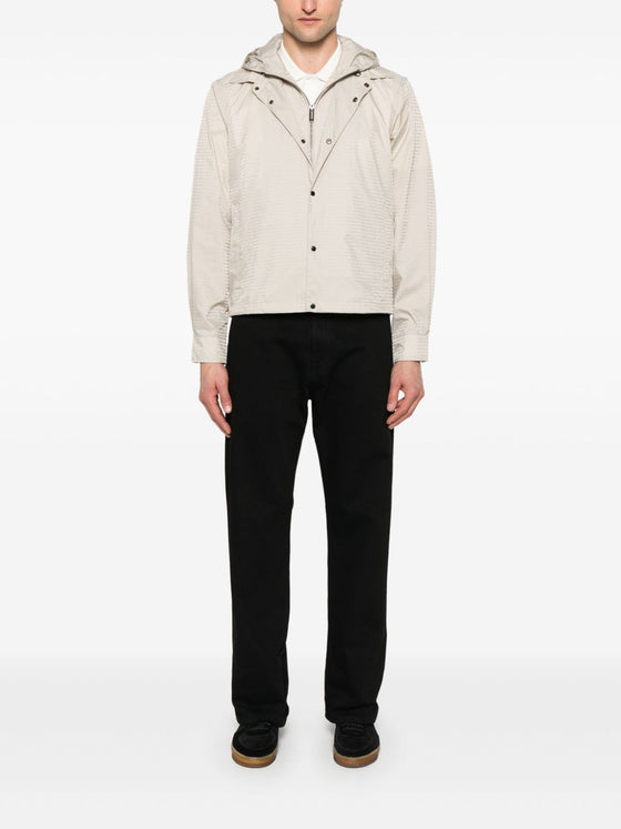 Emporio Armani Blouson with internal nylon bib jacquard all-over lettering