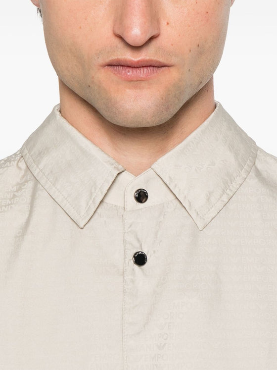 Emporio Armani Blouson with internal nylon bib jacquard all-over lettering