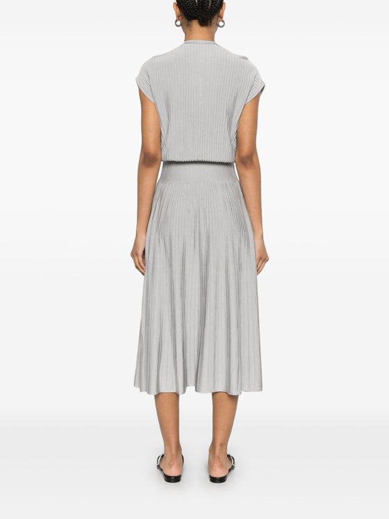 Emporio Armani Long dress in ottoman fabric with jewel details