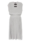 Emporio Armani Long dress in ottoman fabric with jewel details