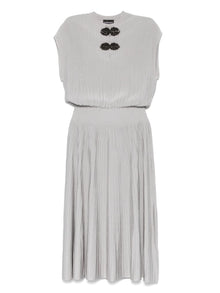  Emporio Armani Long dress in ottoman fabric with jewel details