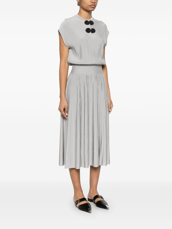 Emporio Armani Long dress in ottoman fabric with jewel details