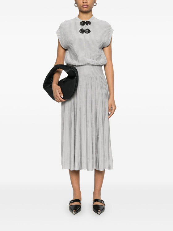 Emporio Armani Long dress in ottoman fabric with jewel details