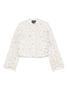  Emporio Armani Fil coupé fabric blouson with all-over floral motif