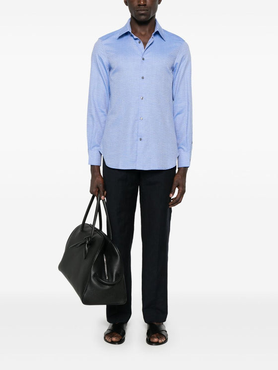 Emporio Armani Shirts Clear Blue