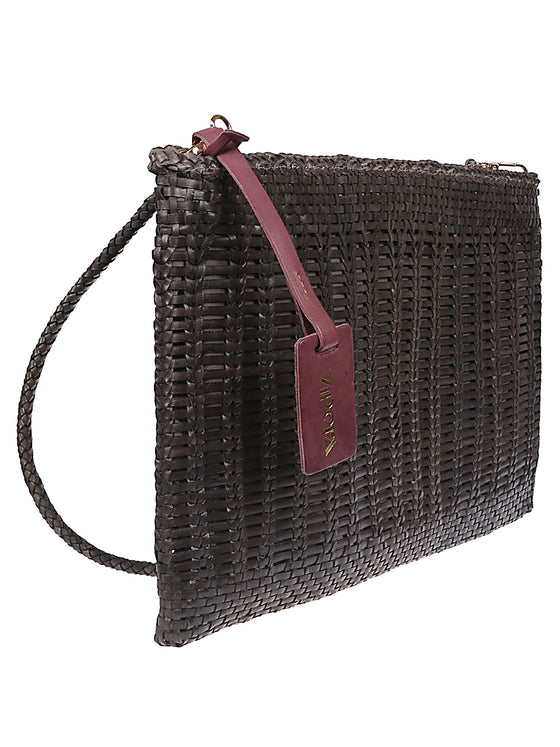 VIPERA leather clutch with braiding