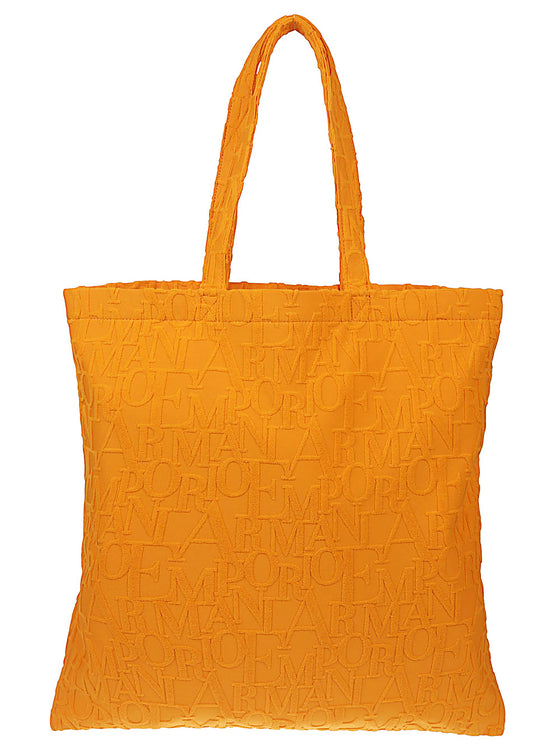 Emporio Armani Beachwear shopper in bold 3D ASV logo fabric