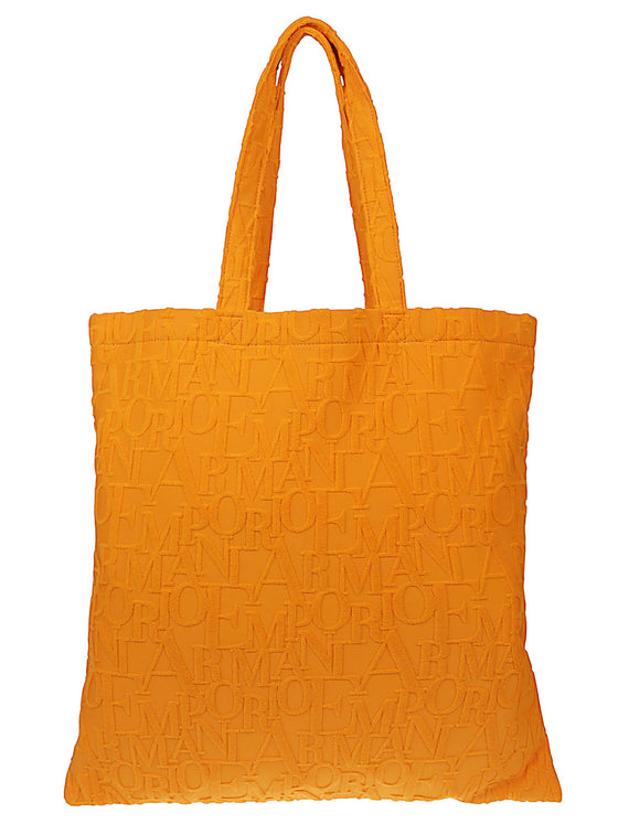 Emporio Armani Beachwear shopper in bold 3D ASV logo fabric