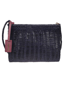  VIPERA Braided leather clutch with strap