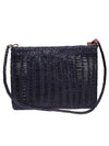 VIPERA Braided leather clutch with strap