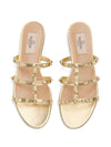 Valentino Garavani Slide Rockstud Sandal In Laminated Nappa