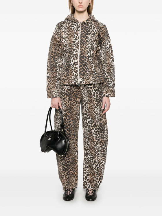 Ganni Leopard print hoodie