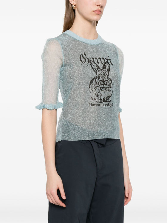 GANNI Sweaters Clear Blue