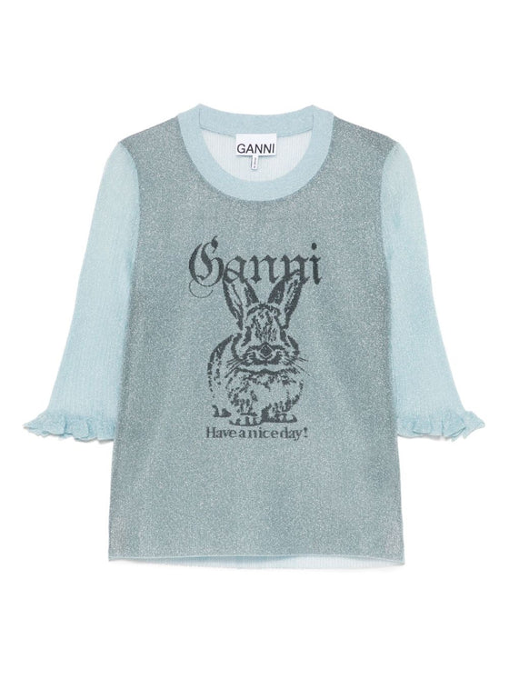 GANNI Sweaters Clear Blue
