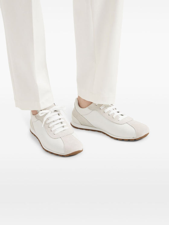 Brunello Cucinelli Suede and calfskin runners with monili