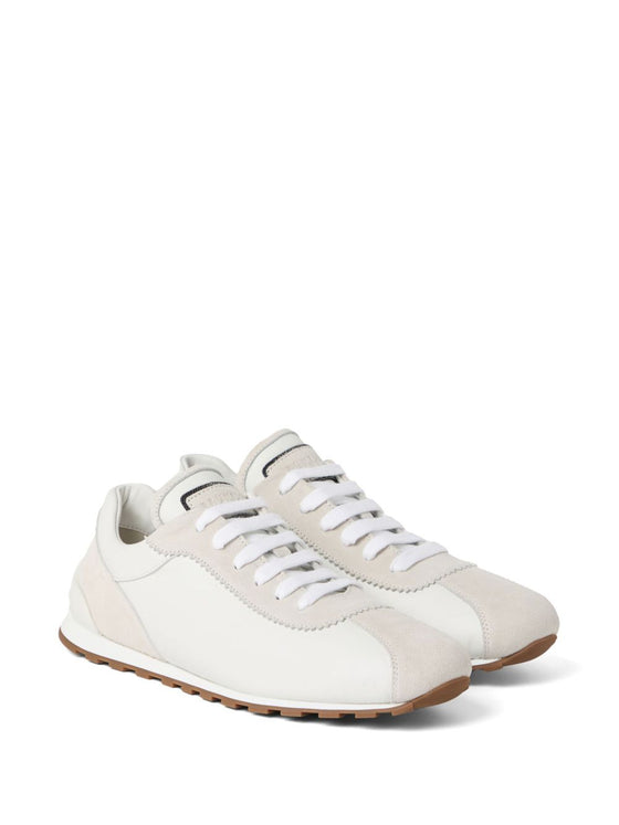 Brunello Cucinelli Suede and calfskin runners with monili