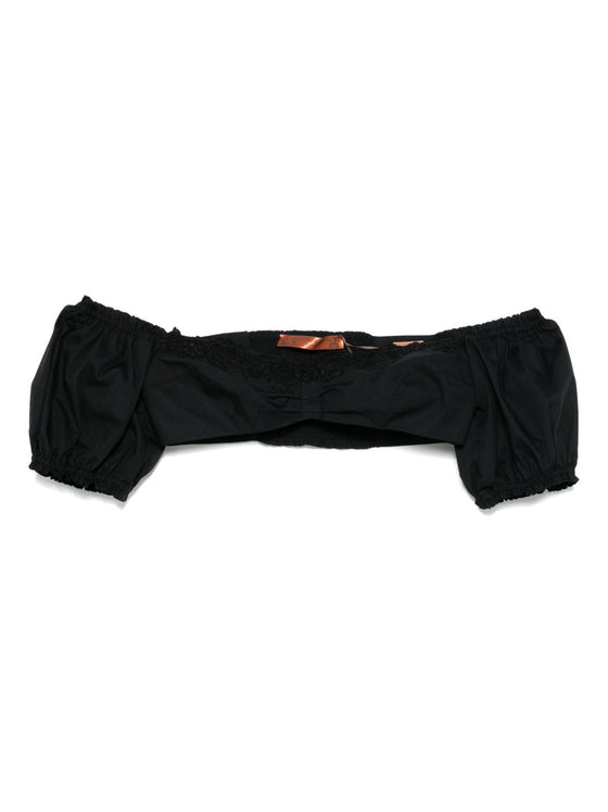 Ermanno Scervino Off-shoulder Lace detail cotton top