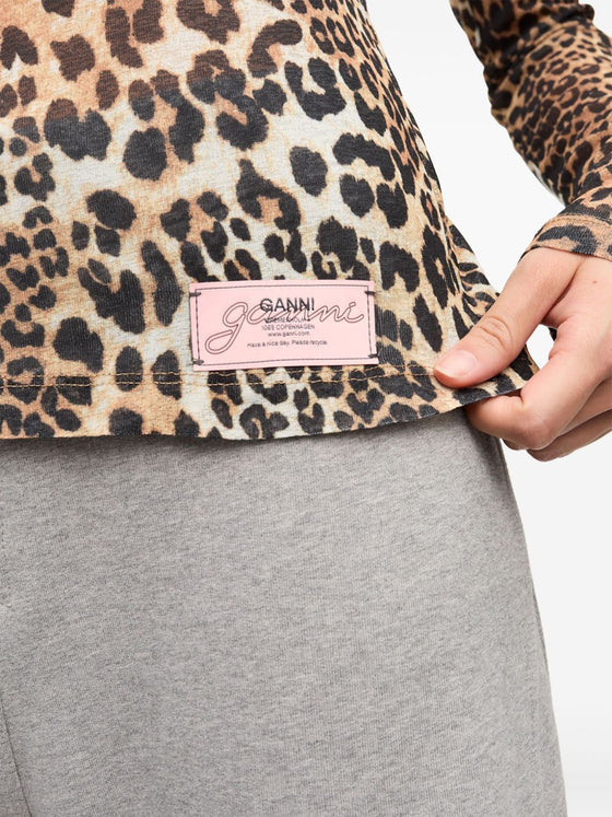 GANNI T-shirts and Polos Brown